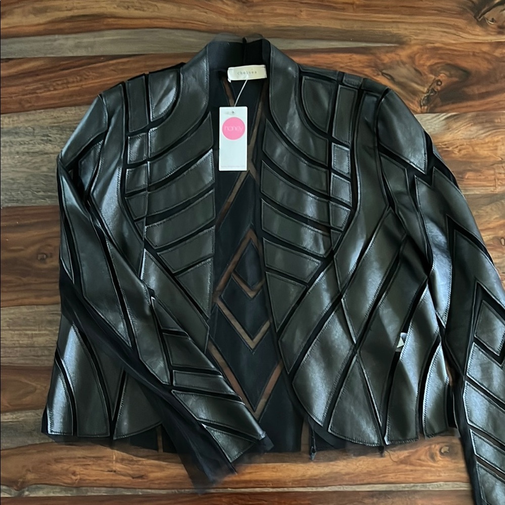 Honey Sheer Chic Black Leather Jacket